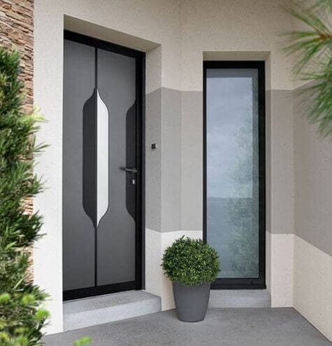 porte d’entrée design en cadre noir