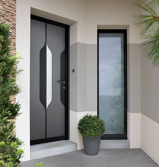 porte d’entrée design en cadre noir