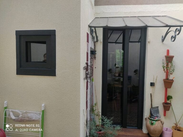 porte-fenêtres en Fibre de verre Noir sablé